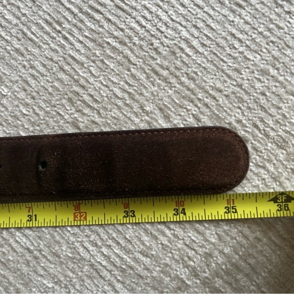 Paloma Picasso Luxurious Dark Brown Suede Belt with Gold Buckle, Sz Medium - Picture 4 of 4